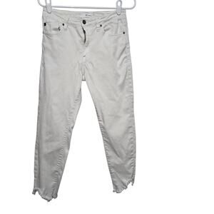 Kancan White Raw Hem Ankle Skinny Jeans 9/28